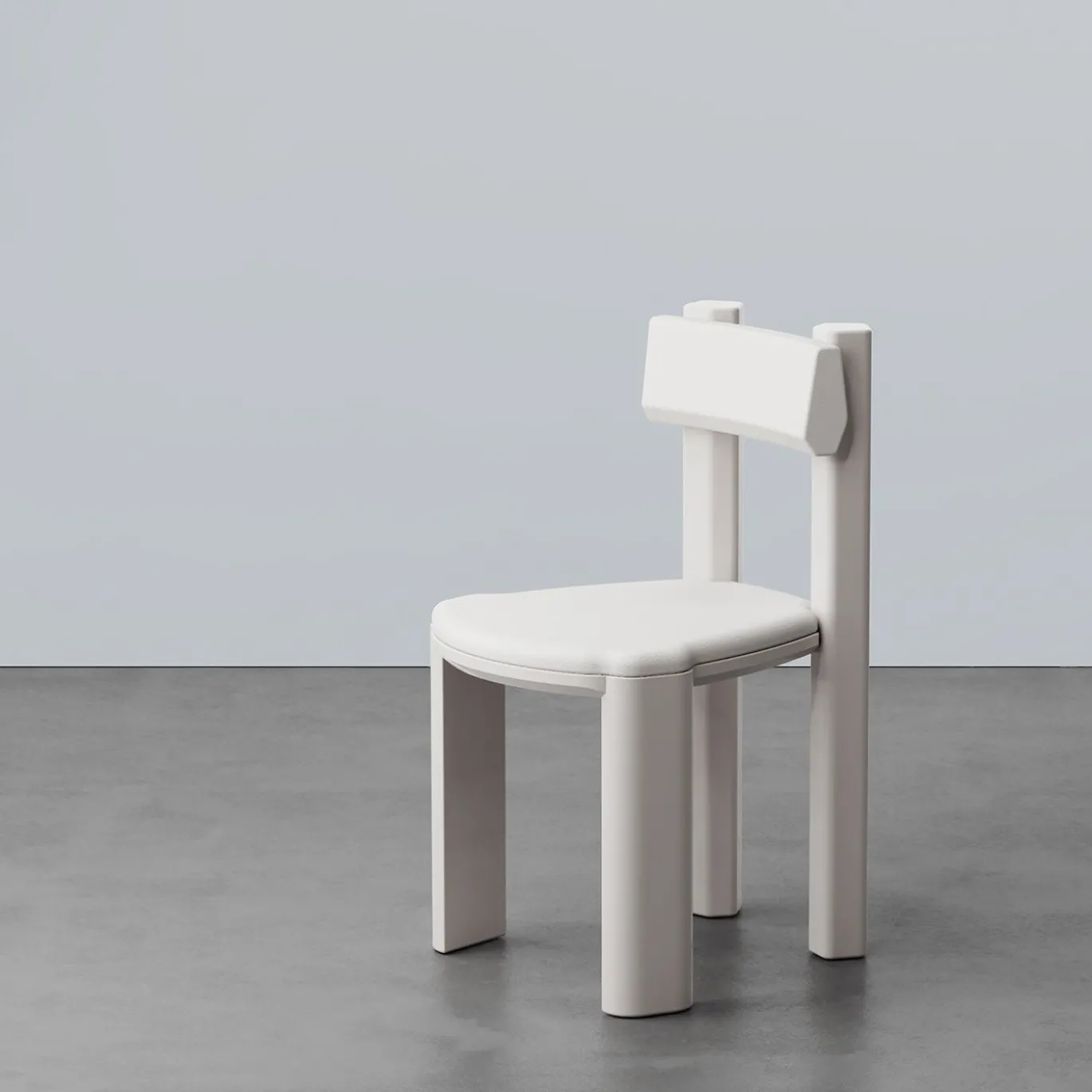 Taoto White Leather And Glossy Tortora Wood Dining Chair