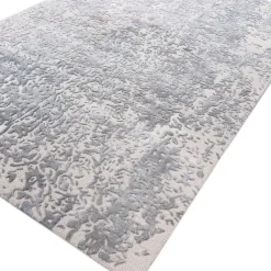 Tappeto Annodato a Mano Bianco Antico e Frassino