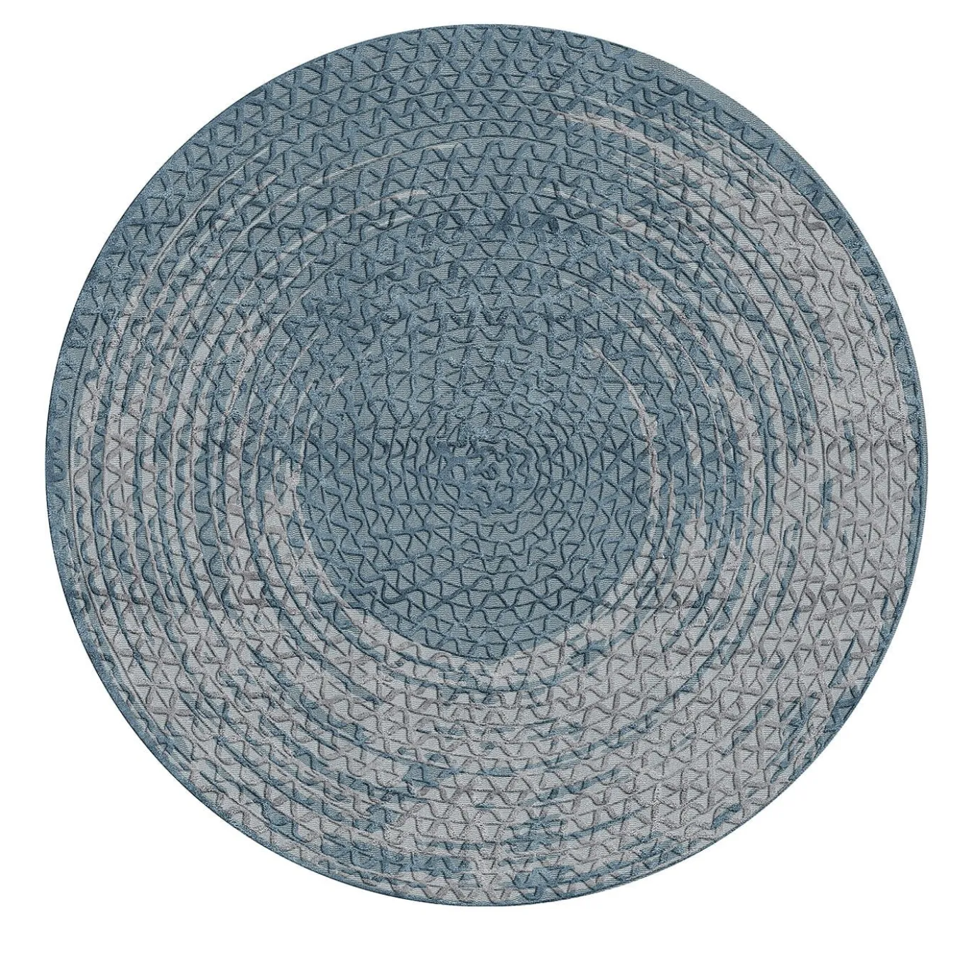 Tappeto blu rotondo Triple Waves di Lorenza Bozzoli