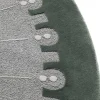 Tappeto CoDeco rotondo in lana e tencel grigio e verde di Marcante-Testa #1