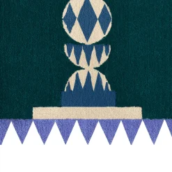 Tappeto Cut-Out Palma in lana sui toni del blu