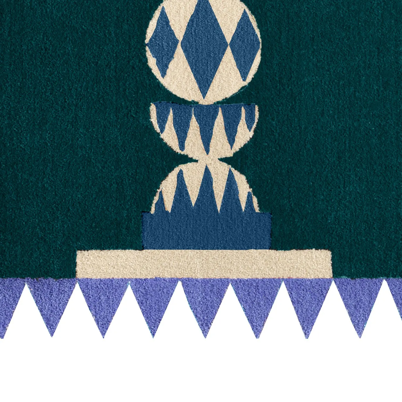 Tappeto Cut-Out Palma in lana sui toni del blu