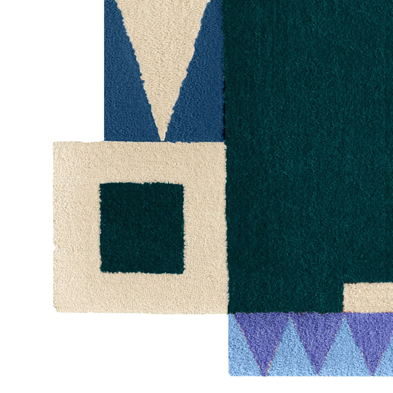 Tappeto Cut-Out Palma in lana sui toni del blu