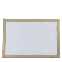 Tappeto da bagno Kanapa giallo morbido e bianco
