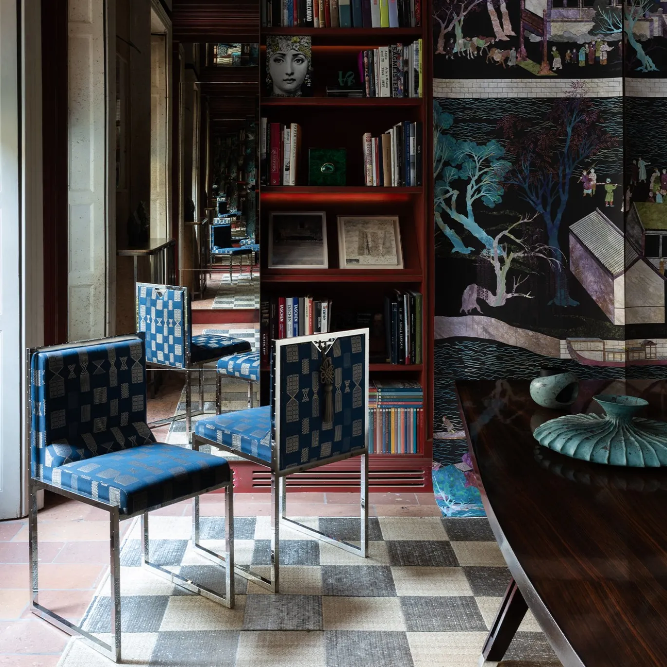 Tappeto Damier in Agave e Rame di Droulers