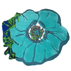 Tappeto Eula Flower Blu di Ken Scott