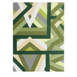 Tappeto Fannie geometrico in Lana della Nuova Zelanda Verde di Ken Scott