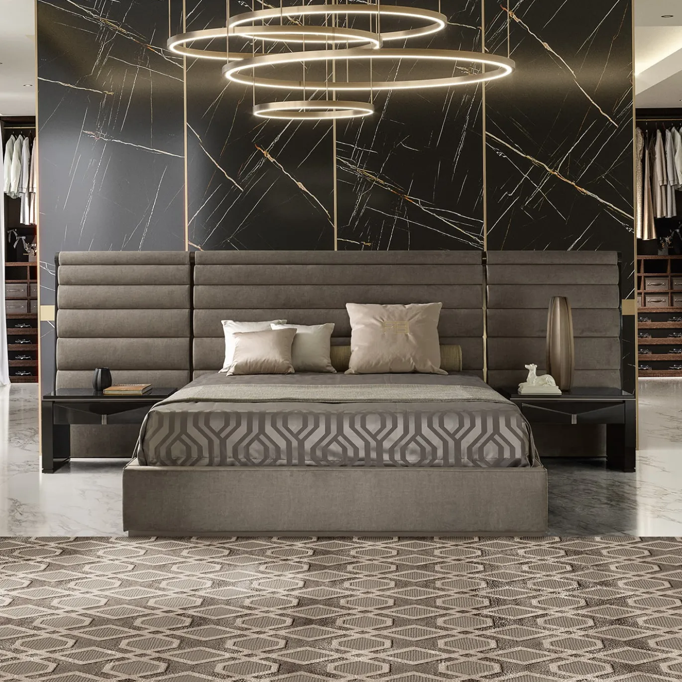 Tappeto Grace di ispirazione Art Deco nei toni del grigio