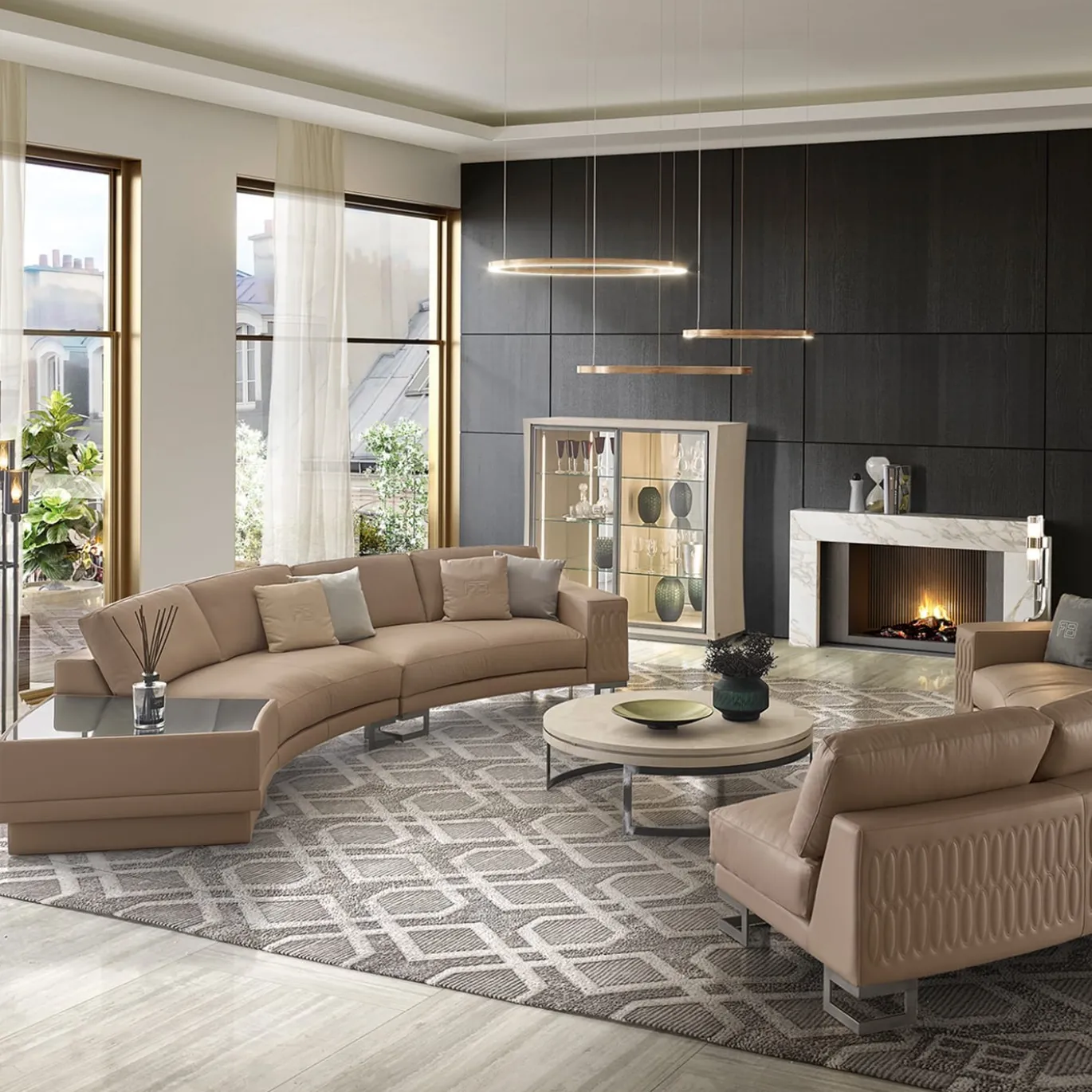 Tappeto Grace di ispirazione Art Deco nei toni del grigio
