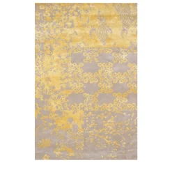 Tappeto Icon Lily Gold in Lana e Seta di Bambù di Dainelli Studio