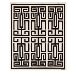 Tappeto in Lana Nero e Bianco Labirinto di Gio Ponti