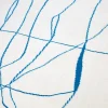 Tappeto in lana Ravie Rouge bianco con motivo a righe blu