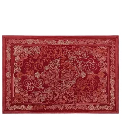 Tappeto in lana rosso ONE-STROKE