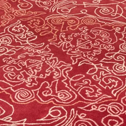 Tappeto in lana rosso ONE-STROKE