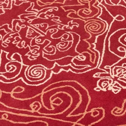 Tappeto in lana rosso ONE-STROKE