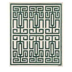 Tappeto in Lana Verde e Bianco Labirinto di Gio Ponti