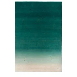 Tappeto in lana verde e bianco Color flow