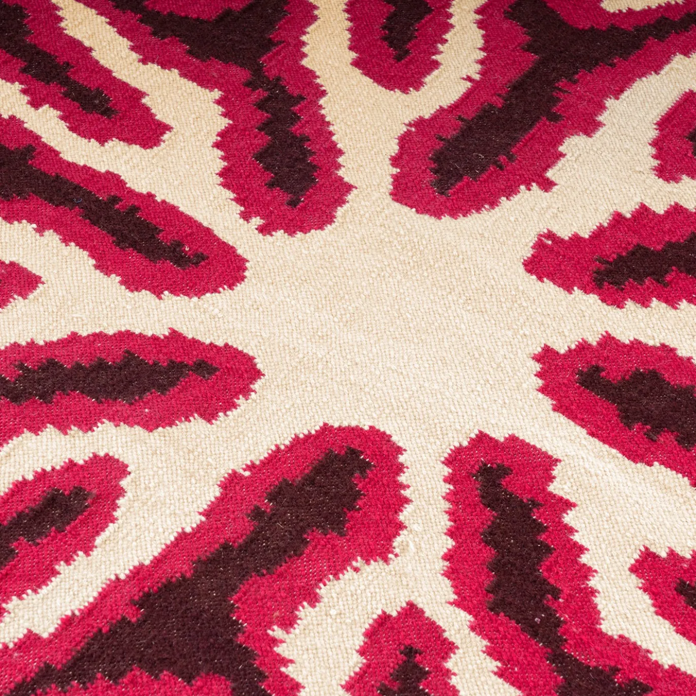 Tappeto Kilim Bonfire Rosso in lana