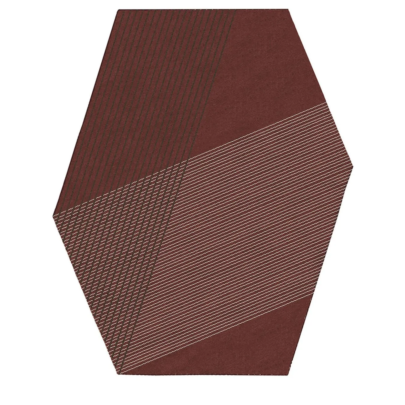 Tappeto Kilim Poligonale Borgogna RD Grid in Lana di Rodolfo Dordoni