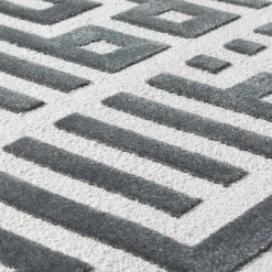 Tappeto Labirinto in lana della Nuova Zelanda e tencel grigio di Ken Scott