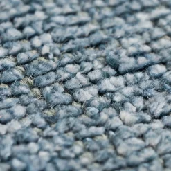 Tappeto Loom Petrol in lana e seta di bambù blu