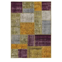 Tappeto patchwork Antalya 10 in lana multicolore