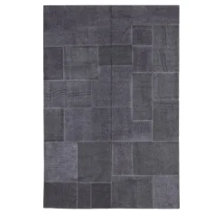 Tappeto patchwork Milano in canapa grigio scuro