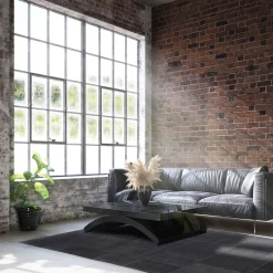 Tappeto patchwork Milano in canapa grigio scuro