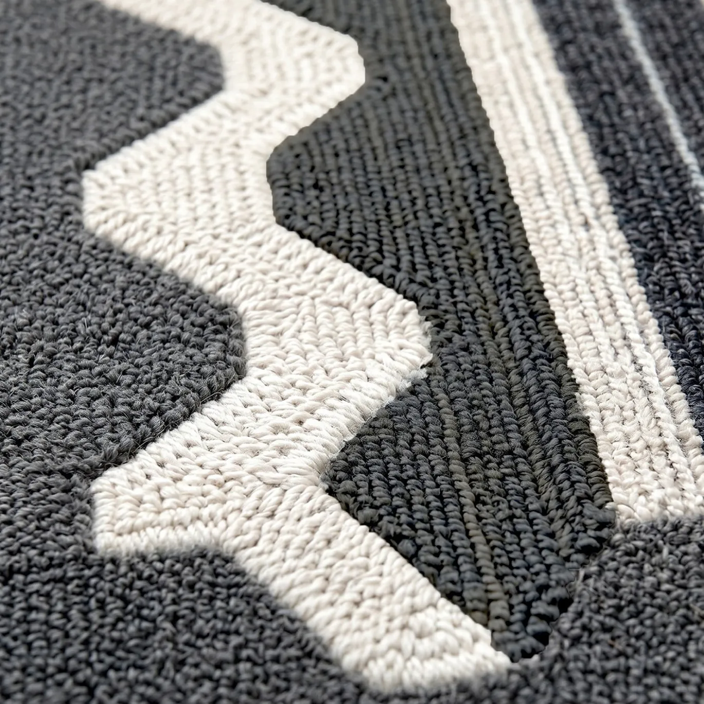 Tappeto per esterni Onda grigio a motivo geometrico