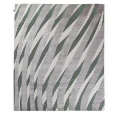 Tappeto RD Twist a righe in lana grigio e verde di Rodolfo Dordoni