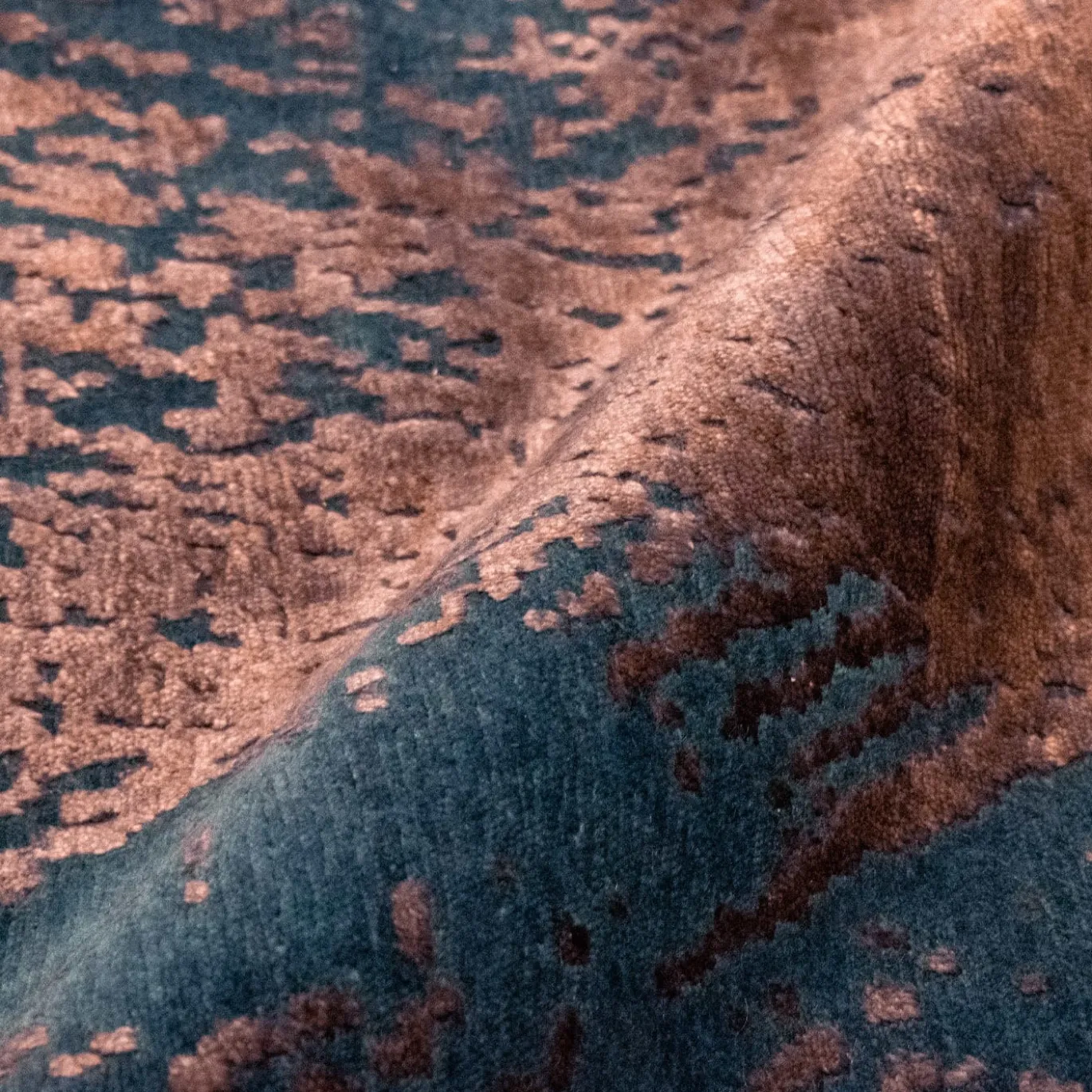 Tappeto rettangolare rosa e blu Damask Savage