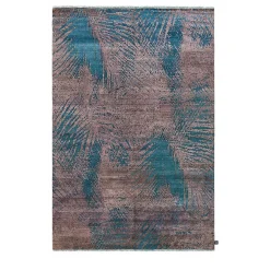 Tappeto rettangolare rosa e blu Damask Savage