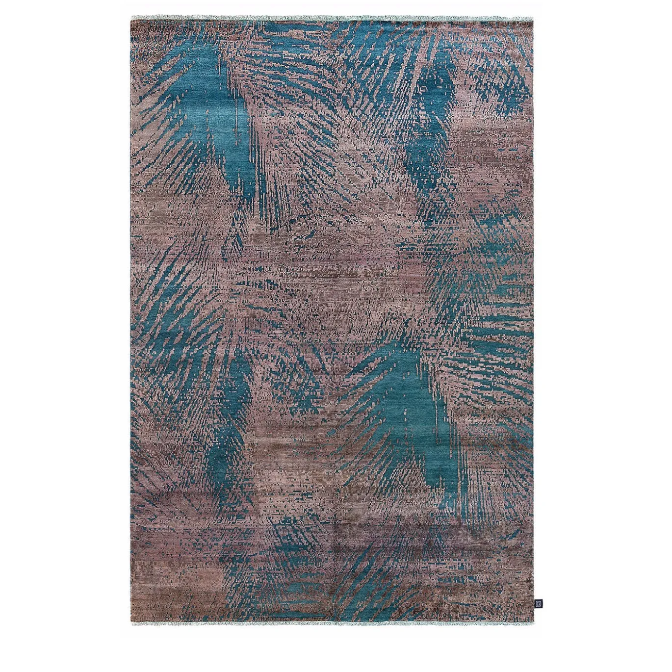 Tappeto rettangolare rosa e blu Damask Savage