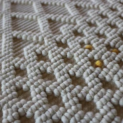 Tappeto Rombi Crescenti rettangolare ecrù e giallo