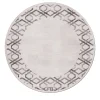 Tappeto rotondo di ispirazione Art Déco in grigio tenue