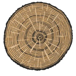 Tappeto Rotondo The Tree Calendar in Lana Beige