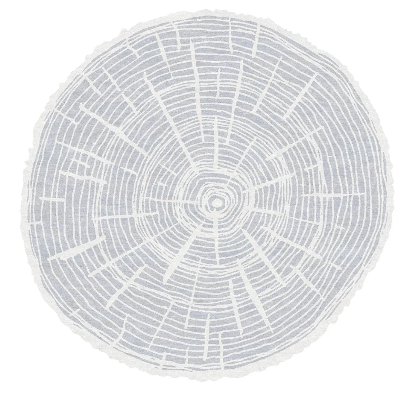 Tappeto rotondo The Tree Calendar in lana grigia