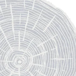 Tappeto rotondo The Tree Calendar in lana grigia