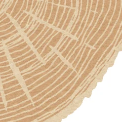 Tappeto rotondo The Tree Calendar in lana beige chiaro
