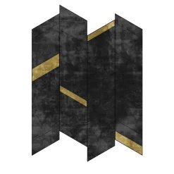 Tappeto Tangram Gipsy Asymmetrical Black & Gold di Dainelli Studio