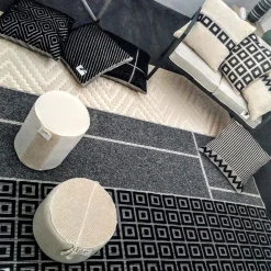 Tappeto Tre In Uno rettangolare di tonalità neutra