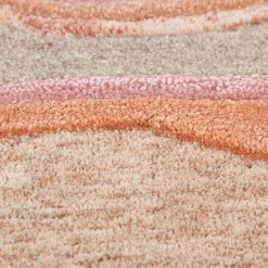 Tappeto Tuftato a Mano Rosa Tenue e Rosso Bruciato