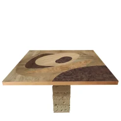 Tarsia Tables Tt3 Tavolo quadrato policromo di Mascia Meccani