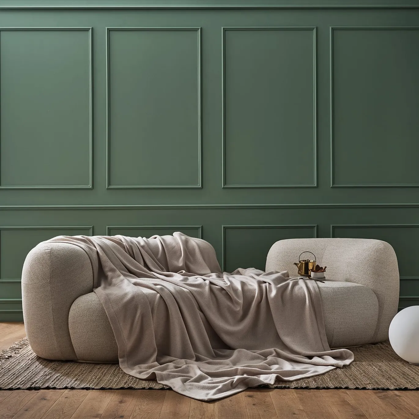 Tateyama Cloud Pearl Bouclè Sofa