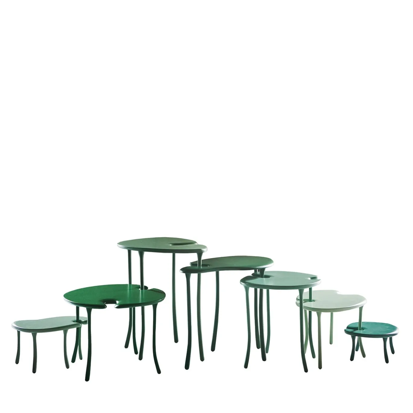 Tavo B Set di tavoli modulari verdi a 7 pezzi in edizione limitata di Giuliano-Fukuda