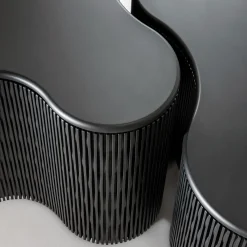 Tavolini Impilabili Infinity in Legno Nero Antracite