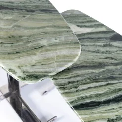 Tavolino alto con piano in marmo verde Still Stone