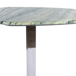 Tavolino alto con piano in marmo verde Still Stone