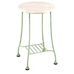 Tavolino alto in acciaio inox verde per esterni Bamboo