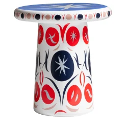 Tavolino alto in ceramica multicolore Danza T-Table